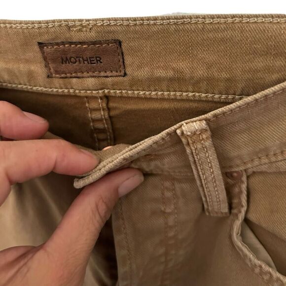 Mother The Tomcat Tan Button Fly Women's Jeans Size 25 Classic Neutral Cropped - Picture 6 of 16